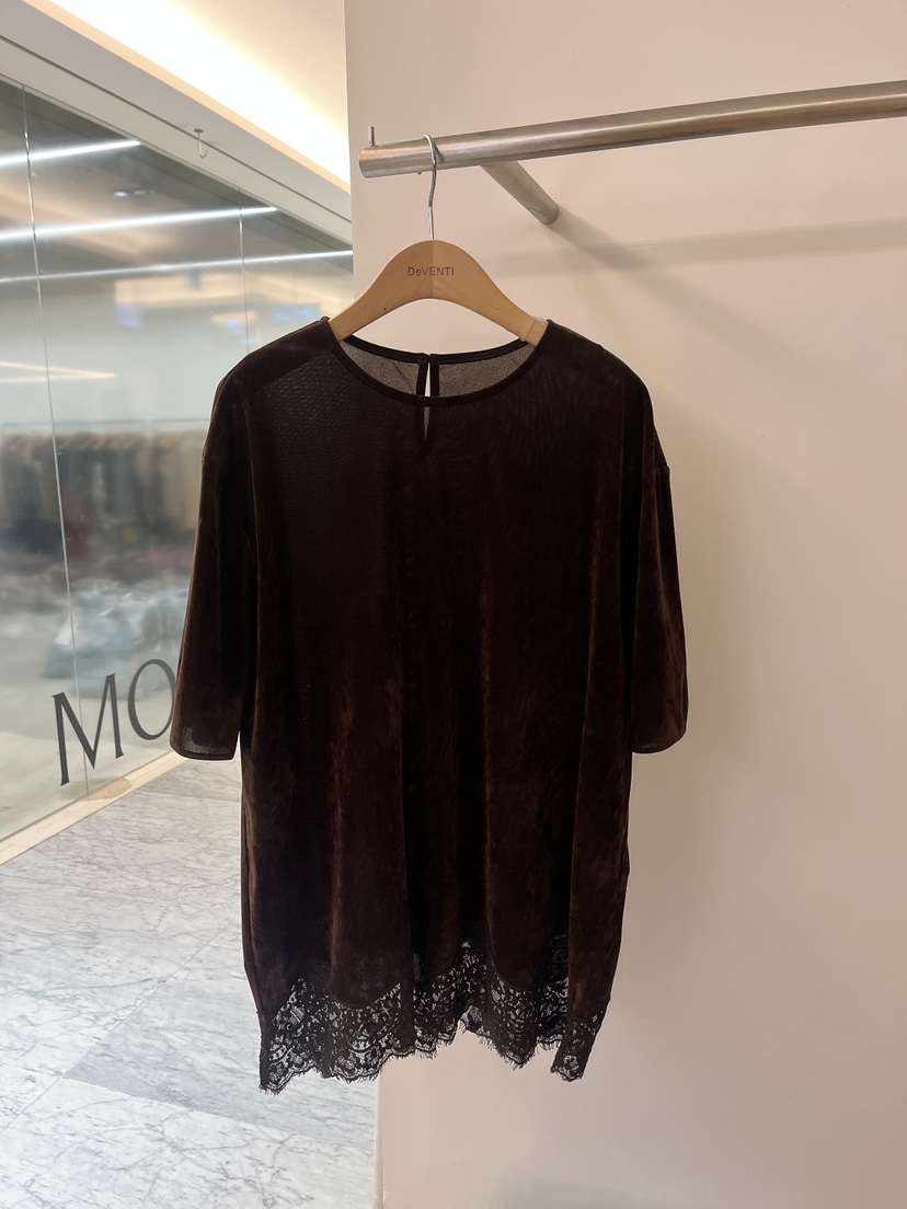 DE VENTI韓國代購㊣女士新款時尚人氣25秋冬襯衫蕾絲衫天鵝絨DE VENTI襯衫/蕾絲衫圖色2