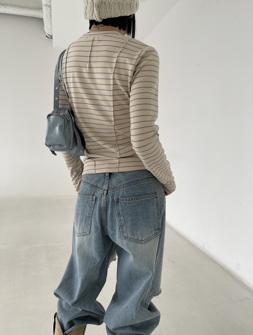 REIZ東大門㊣代購女裝新款推薦職業人氣熱賣休閑25秋冬長袖T恤REIZ長袖T恤