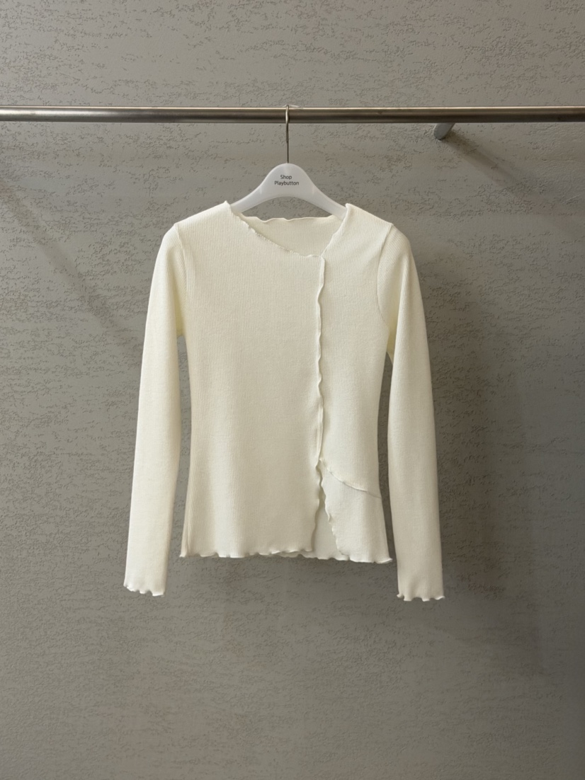 PLAYBUTTON-P韓國直郵㊣女士新品25秋冬時尚熱賣職業長袖T恤PLAYBUTTON長袖T恤圖色1