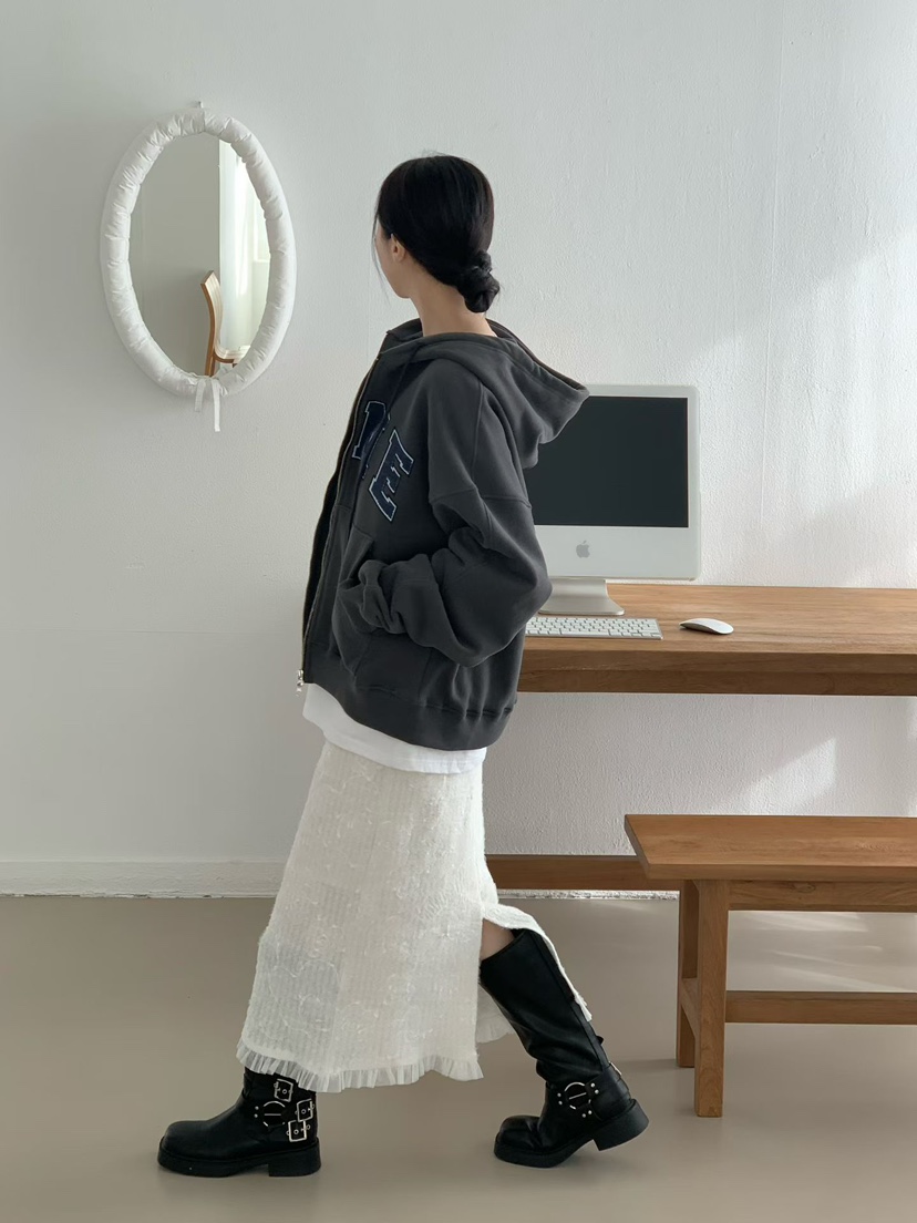 BINUS東大門㊣實拍女士新款熱賣休閑推薦人氣25秋冬衛衣拉鏈BINUS衛衣