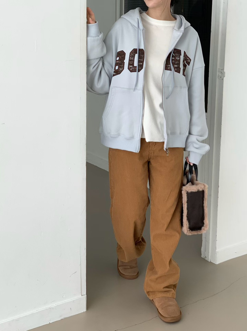 BINUS東大門㊣實拍女士新款熱賣休閑推薦人氣25秋冬衛衣拉鏈BINUS衛衣