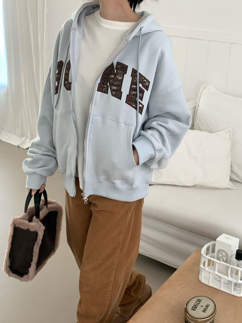 BINUS東大門㊣實拍女士新款熱賣休閑推薦人氣25秋冬衛衣拉鏈BINUS衛衣