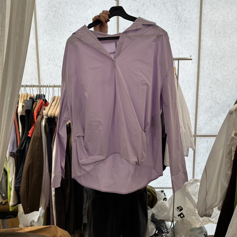 REVE-L韓國代購㊣女士新品25秋冬時尚職業休閑推薦襯衫蕾絲衫REVE-L襯衫/蕾絲衫圖色1