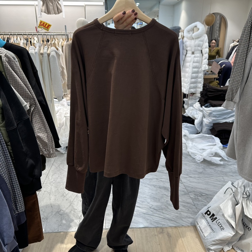 REVE-L東大門㊣直郵女士新品熱賣時尚職業25秋冬長袖T恤口袋REVE-L長袖T恤