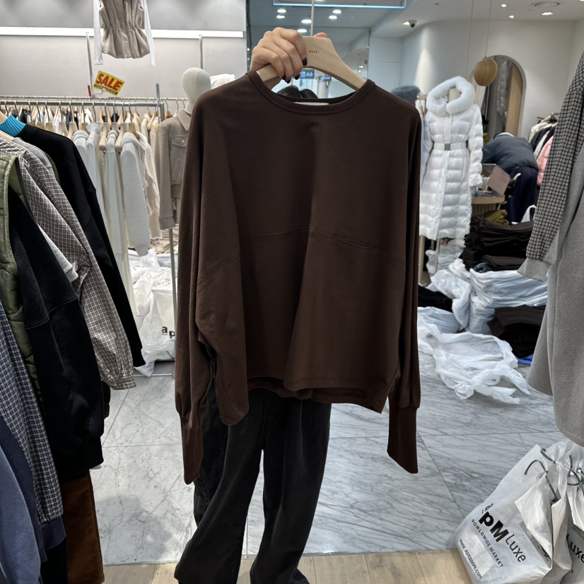 REVE-L東大門㊣直郵女士新品熱賣時尚職業25秋冬長袖T恤口袋REVE-L長袖T恤圖色4