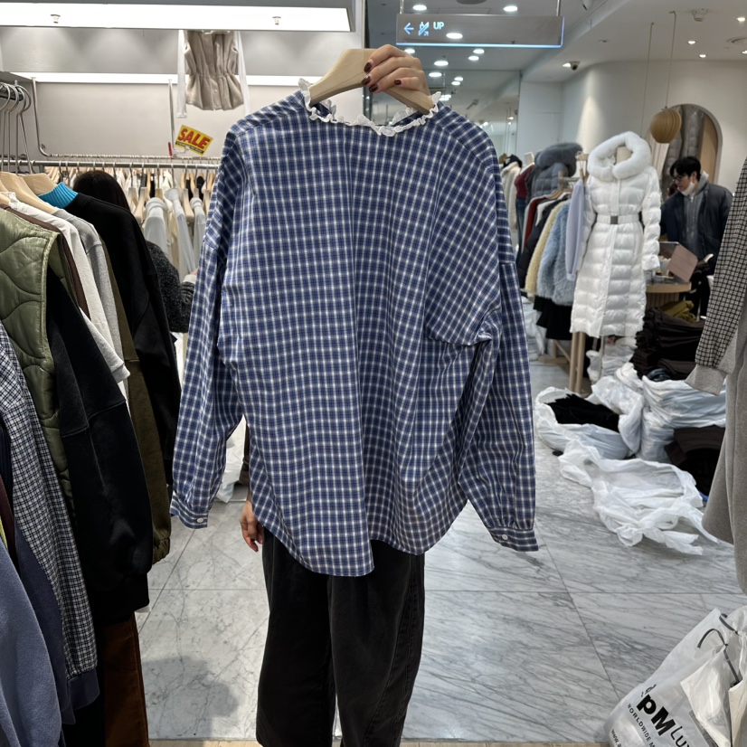 REVE-L東大門㊣代購女裝新款25秋冬人氣休閑職業襯衫蕾絲衫REVE-L襯衫/蕾絲衫