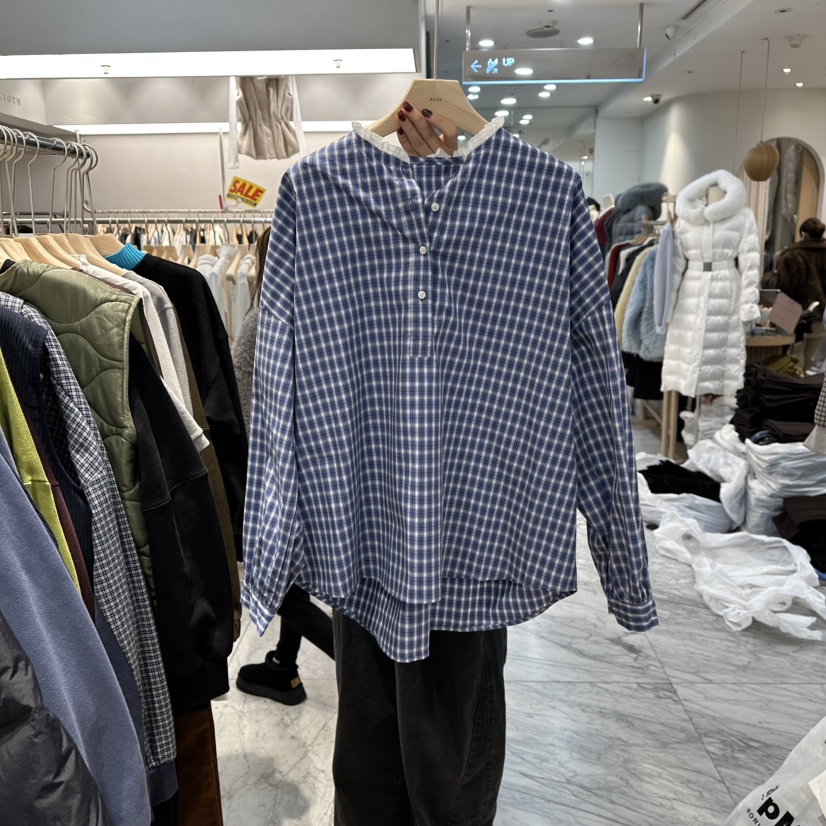 REVE-L東大門㊣代購女裝新款25秋冬人氣休閑職業襯衫蕾絲衫REVE-L襯衫/蕾絲衫圖色3