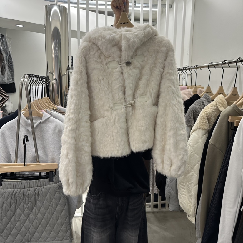 VENEFIT東大門㊣實拍女裝新款25秋冬推薦時尚熱賣職業短款大衣VENEFIT/JENNIE短款大衣圖色1白色