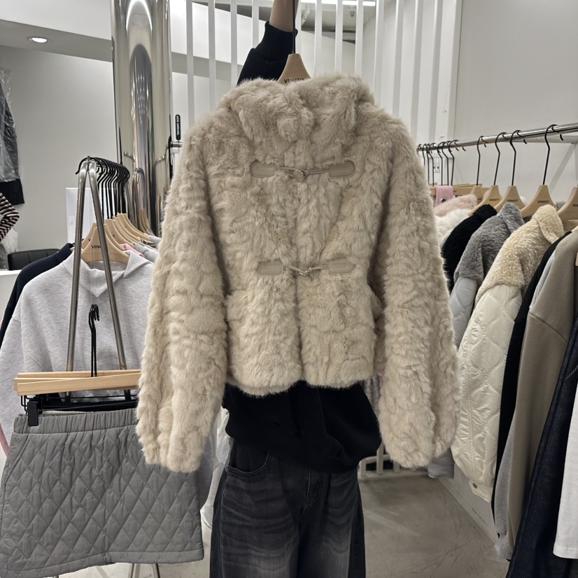 VENEFIT東大門㊣實拍女裝新款25秋冬推薦時尚熱賣職業短款大衣VENEFIT/JENNIE短款大衣圖色3米色