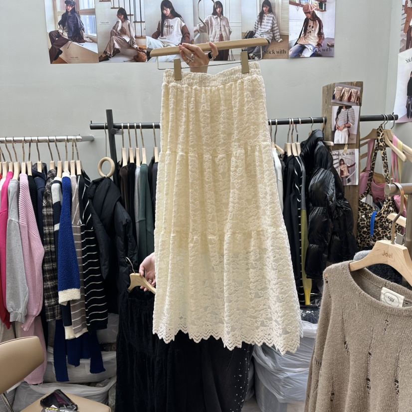 STICK WITH東大門㊣代購女裝新品25秋冬時尚休閑職業人氣長裙STICK WITH長裙