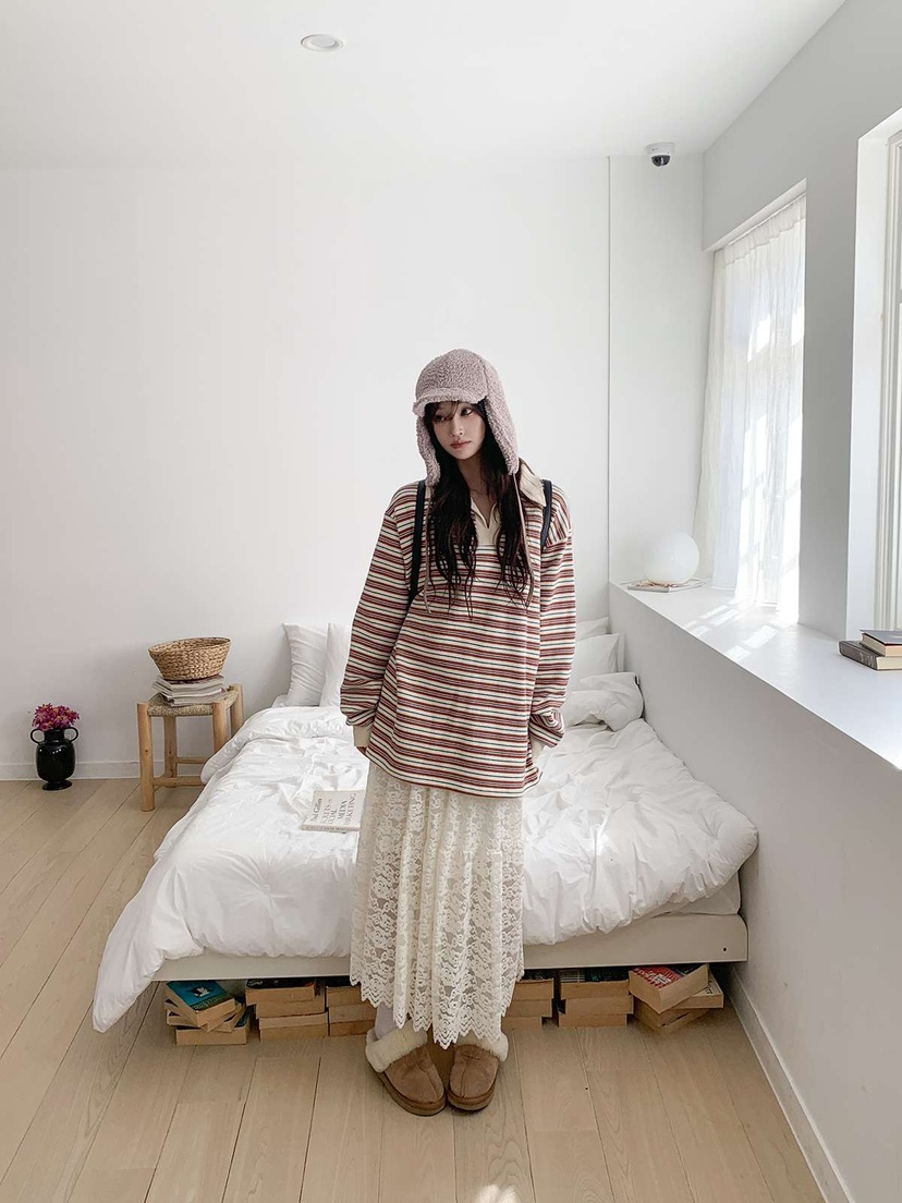 STICK WITH東大門㊣代購女裝新品25秋冬時尚休閑職業人氣長裙STICK WITH長裙