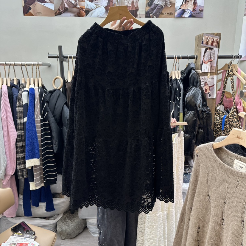 STICK WITH東大門㊣代購女裝新品25秋冬時尚休閑職業人氣長裙STICK WITH長裙圖色2