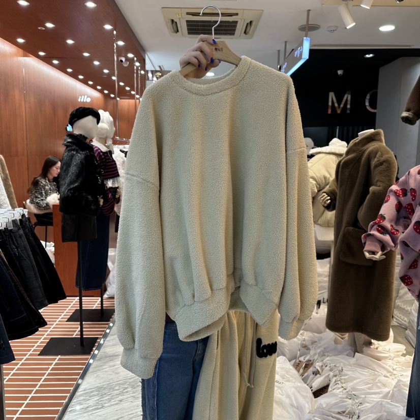 MIENNE韓國直郵㊣女裝新品時尚職業25秋冬人氣衛衣小熊加絨MIENNE衛衣圖色2