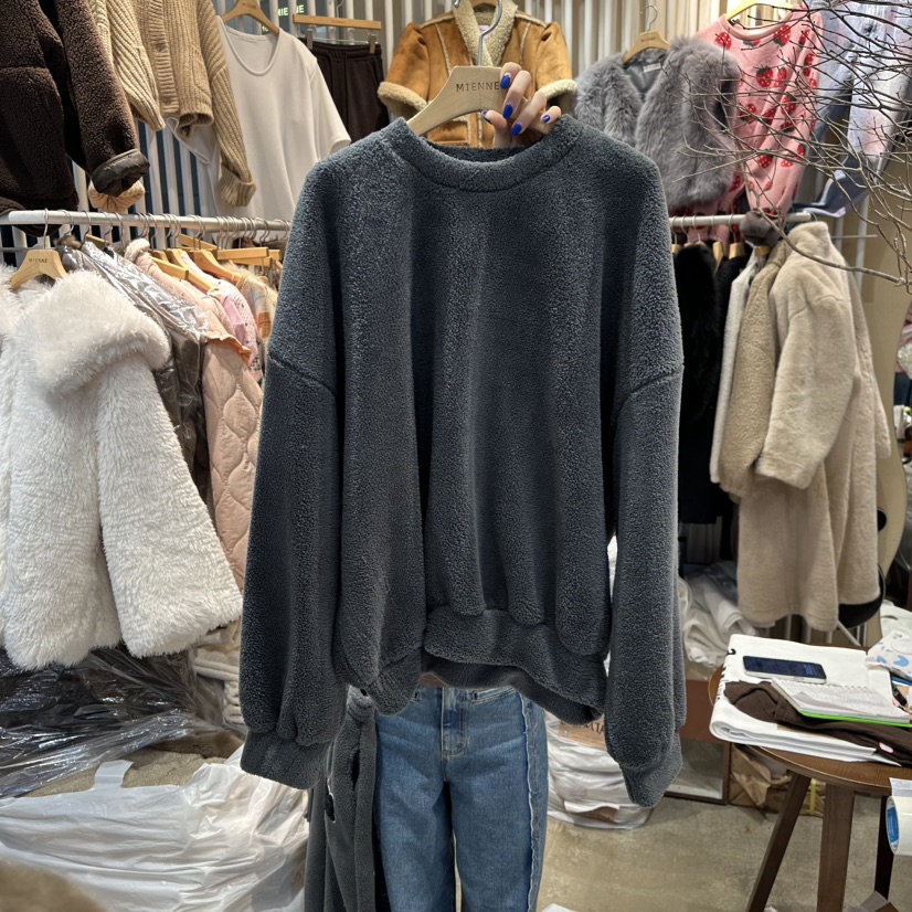 MIENNE韓國直郵㊣女裝新品時尚職業25秋冬人氣衛衣小熊加絨MIENNE衛衣圖色3