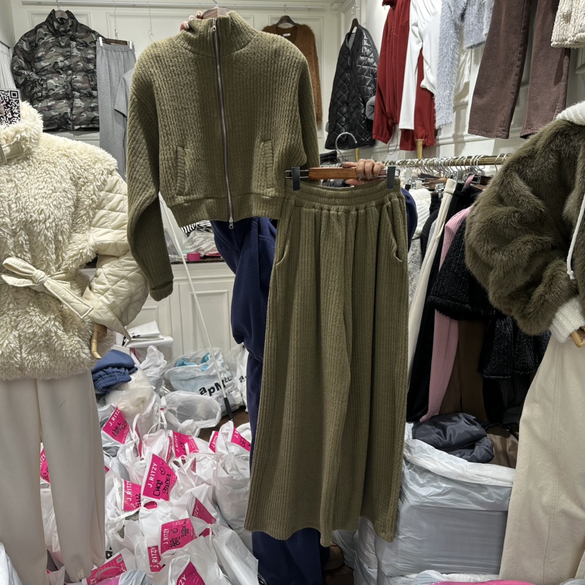 J.RITZY東大門㊣實拍女士新款熱賣25秋冬職業套裝拉鏈套裝J.RITZY套裝圖色1