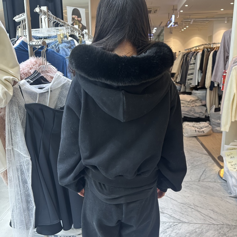 CHEAP-CHIC韓國代購㊣女裝新款25秋冬夾克連帽拉鏈衫毛絨加絨CHEAP-CHIC/CHARLES THE SECOND夾克