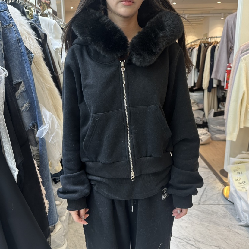 CHEAP-CHIC韓國代購㊣女裝新款25秋冬夾克連帽拉鏈衫毛絨加絨CHEAP-CHIC/CHARLES THE SECOND夾克圖色1