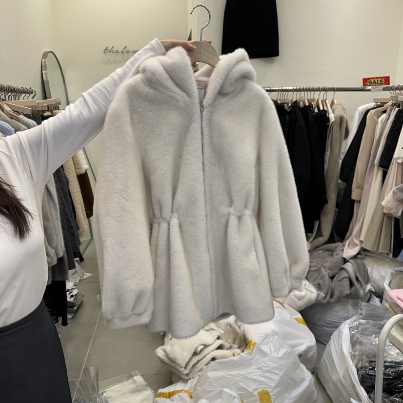 THE LOW韓國代購㊣女裝新款熱賣職業人氣推薦25秋冬夾克貂皮THE LOW夾克圖色2