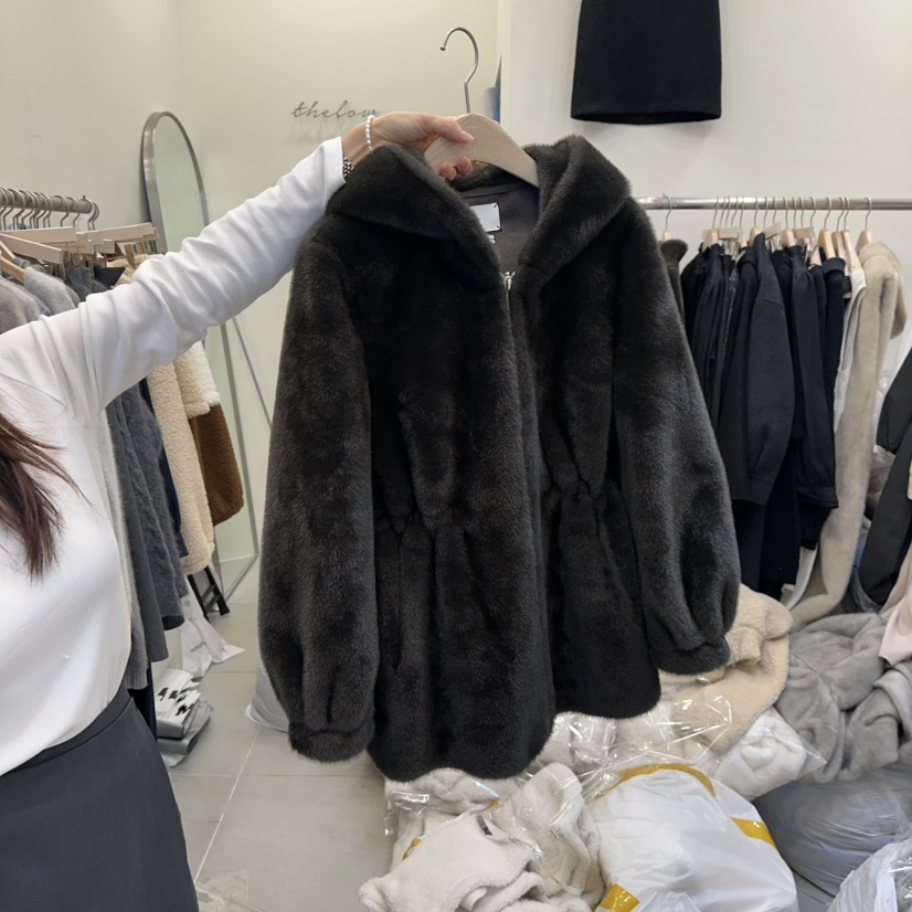 THE LOW韓國代購㊣女裝新款熱賣職業人氣推薦25秋冬夾克貂皮THE LOW夾克圖色3