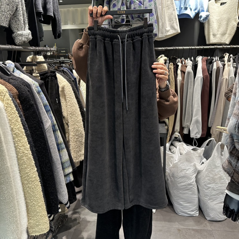 LONE STAR東大門㊣直郵女裝新品推薦人氣熱賣休閑褲加絨喇叭LONE STAR休閑褲圖色2墨色