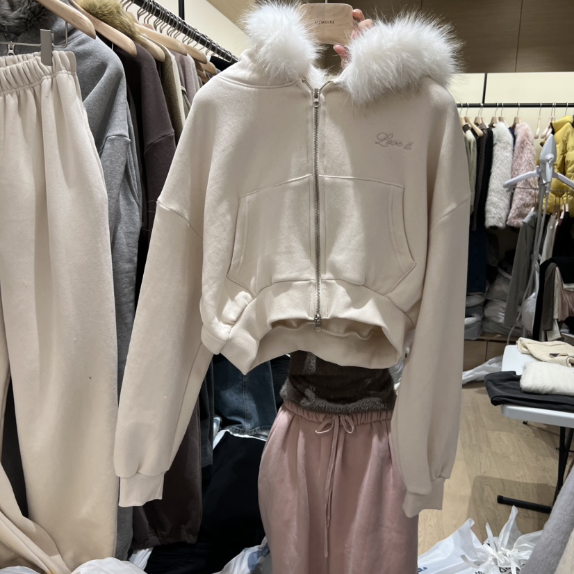 MEMOIRE東大門㊣實拍女士新款推薦25秋冬人氣時尚熱賣衛衣加絨MEMOIRE衛衣圖色1