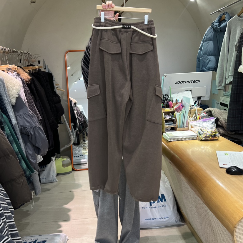 BLACKFRIDAY韓國代購㊣女裝新款推薦休閑熱賣休閑褲含腰繩加絨BLACK FRIDAY休閑褲