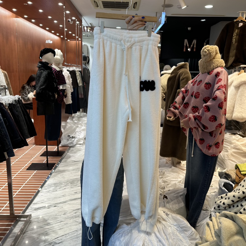 MIENNE東大門㊣實拍女士新品休閑推薦人氣職業休閑褲小熊加絨MIENNE休閑褲圖色1