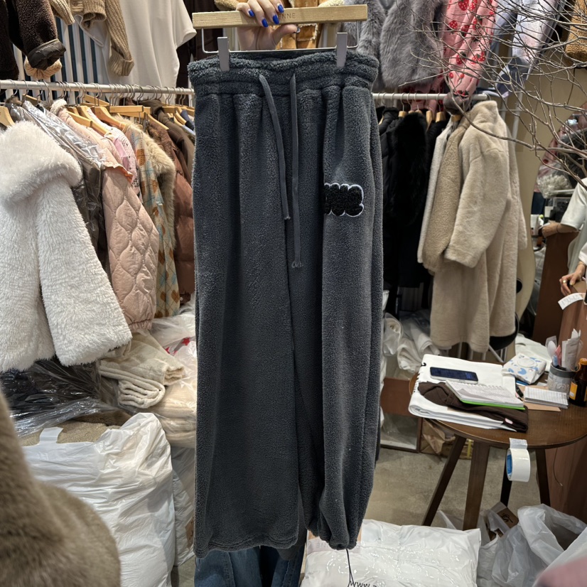 MIENNE東大門㊣實拍女士新品休閑推薦人氣職業休閑褲小熊加絨MIENNE休閑褲圖色3