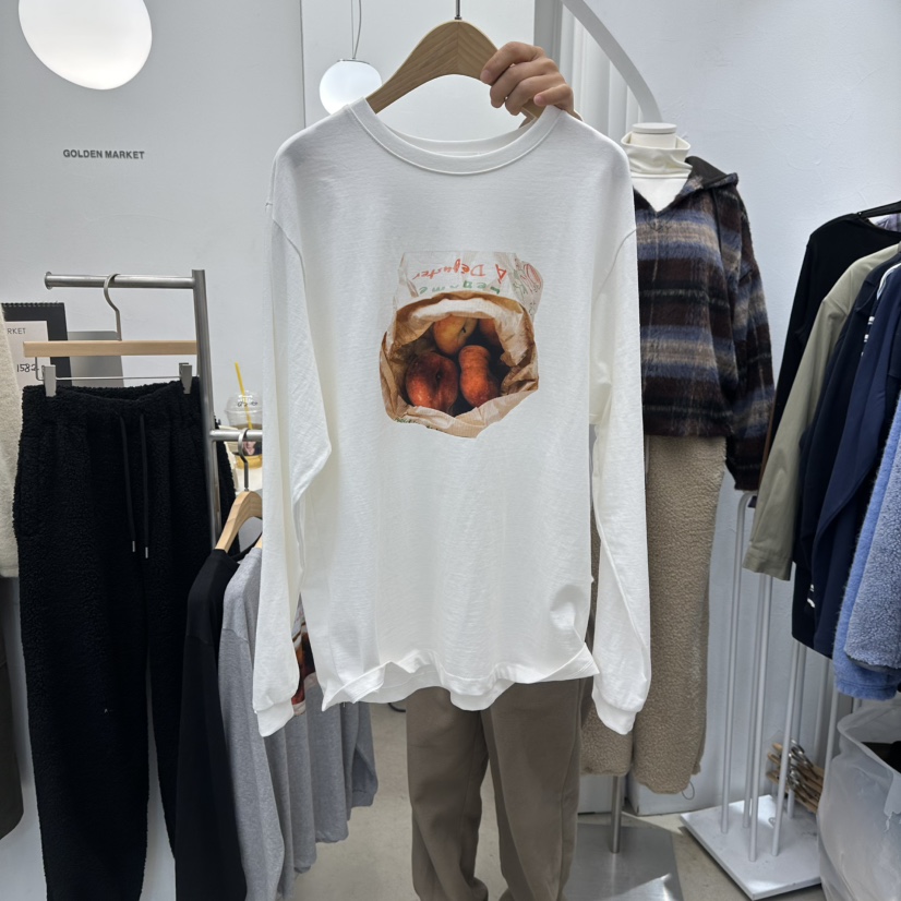 GOLDEN MARKET韓國直郵㊣女裝新品職業熱賣時尚休閑長袖T恤GOLDEN MARKET長袖T恤圖色1