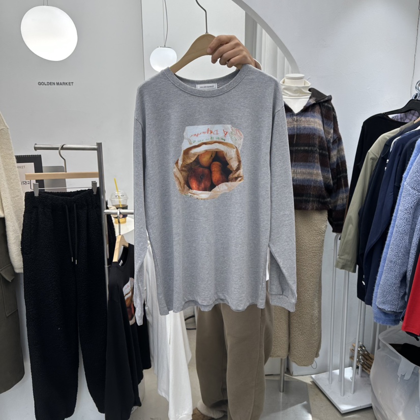 GOLDEN MARKET韓國直郵㊣女裝新品職業熱賣時尚休閑長袖T恤GOLDEN MARKET長袖T恤圖色2