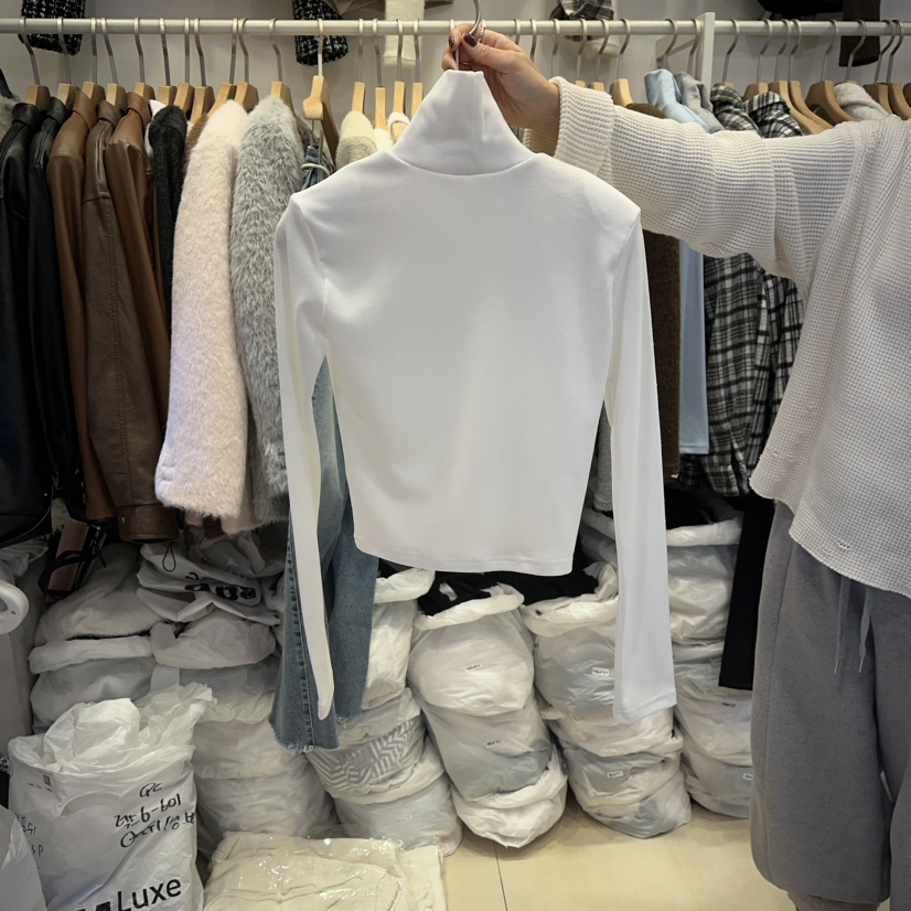 Q C東大門㊣實拍女士新品熱賣人氣休閑推薦職業25秋冬長袖T恤Republlc of qc長袖T恤