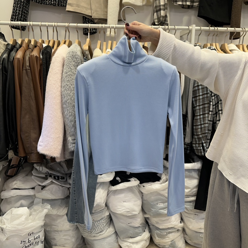 Q C東大門㊣實拍女士新品熱賣人氣休閑推薦職業25秋冬長袖T恤Republlc of qc長袖T恤圖色2