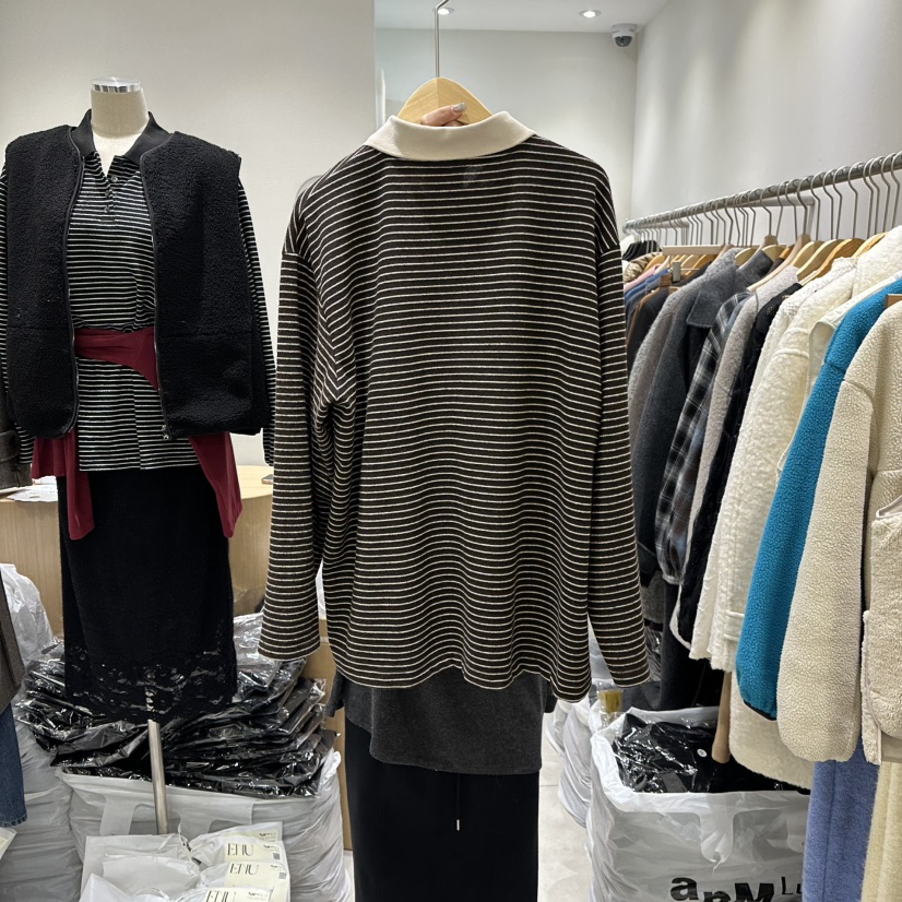 EN.U東大門㊣實拍女士新品時尚熱賣推薦職業人氣25秋冬長袖T恤EN.U長袖T恤