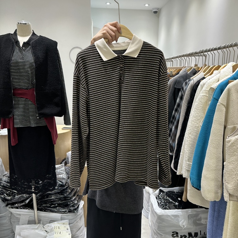 EN.U東大門㊣實拍女士新品時尚熱賣推薦職業人氣25秋冬長袖T恤EN.U長袖T恤圖色1