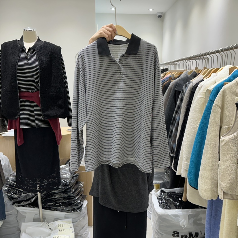 EN.U東大門㊣實拍女士新品時尚熱賣推薦職業人氣25秋冬長袖T恤EN.U長袖T恤圖色2