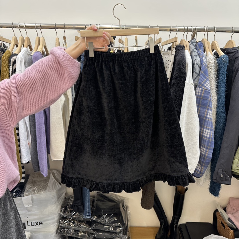 DELIGHT-L東大門㊣直郵女士新品休閑25秋冬半身裙中短裙荷葉邊DELIGHT-L半身裙/中短裙