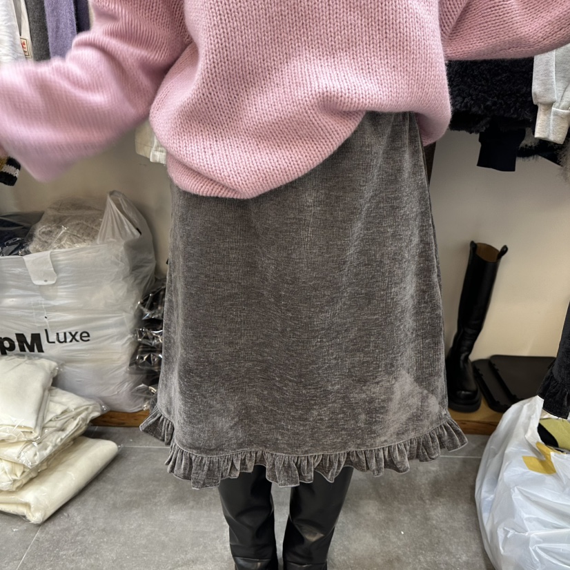 DELIGHT-L東大門㊣直郵女士新品休閑25秋冬半身裙中短裙荷葉邊DELIGHT-L半身裙/中短裙圖色1