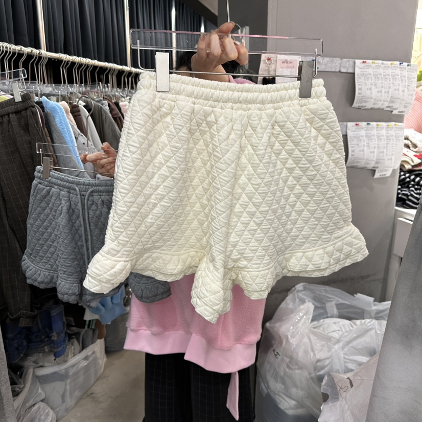 MOMAZU韓國直郵㊣女裝新品休閑人氣職業時尚短褲荷葉邊絎縫MOMAZU短褲