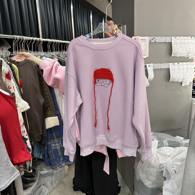 MOMAZU東大門㊣代購女士新款時尚職業休閑人氣25秋冬衛衣加絨MOMAZU衛衣圖色1