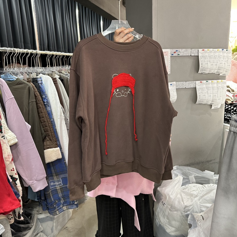 MOMAZU東大門㊣代購女士新款時尚職業休閑人氣25秋冬衛衣加絨MOMAZU衛衣圖色2