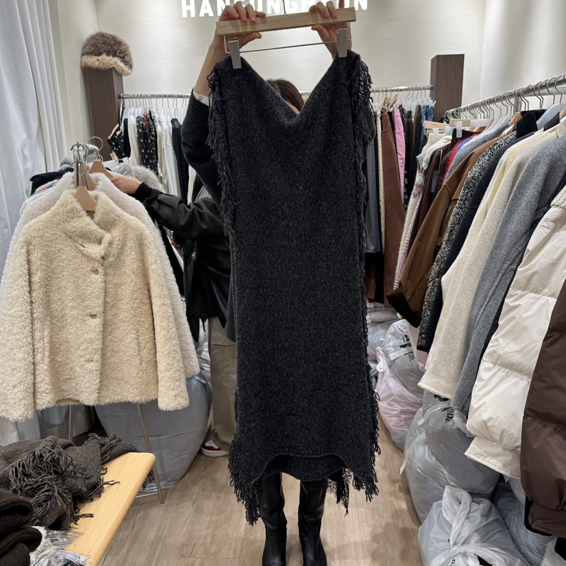 HANSUNGHYUN東大門㊣代購女士新款休閑圍巾披肩羊絨披肩圍巾HANSUNGHYUN圍巾/披肩