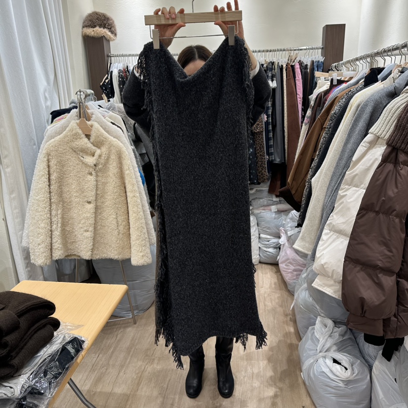 HANSUNGHYUN東大門㊣代購女士新款休閑圍巾披肩羊絨披肩圍巾HANSUNGHYUN圍巾/披肩圖色2