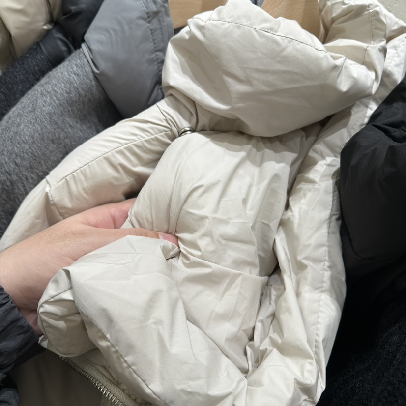 HANSUNGHYUN韓國直郵㊣女裝新品職業短款羽絨服帽子可拆卸羊毛披肩套裝填充鴨絨HANSUNGHYUN短款羽絨服