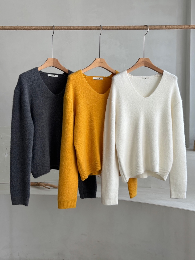 DEMAR東大門㊣直郵女士新款時尚職業休閑針織衫不含內搭V領DEMAR針織衫