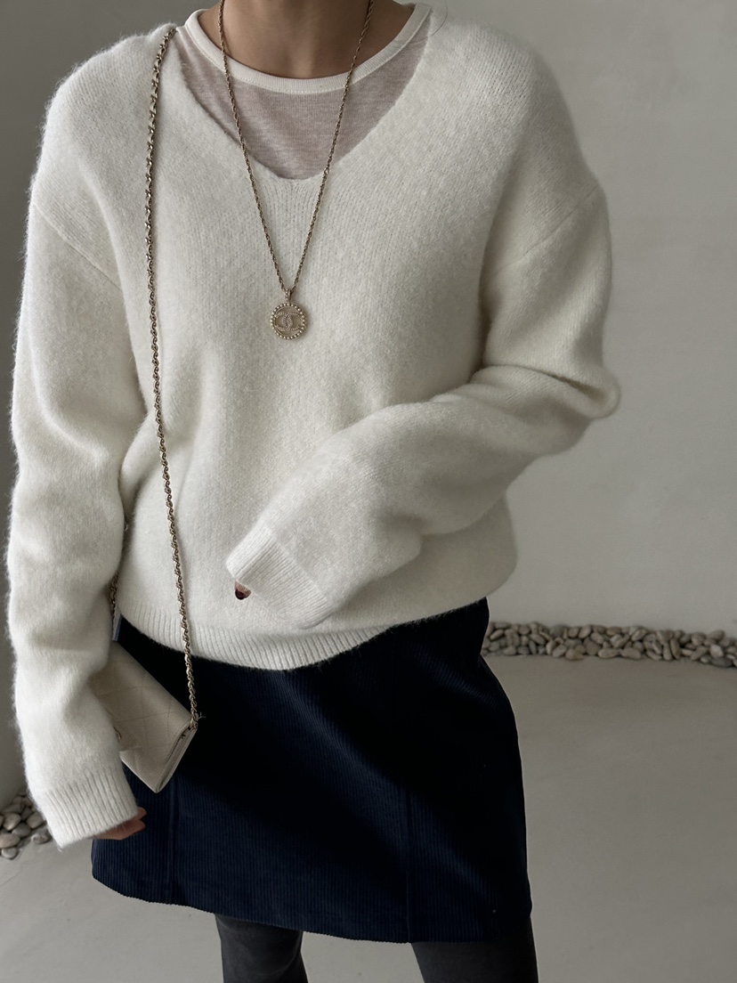 DEMAR東大門㊣直郵女士新款時尚職業休閑針織衫不含內搭V領DEMAR針織衫