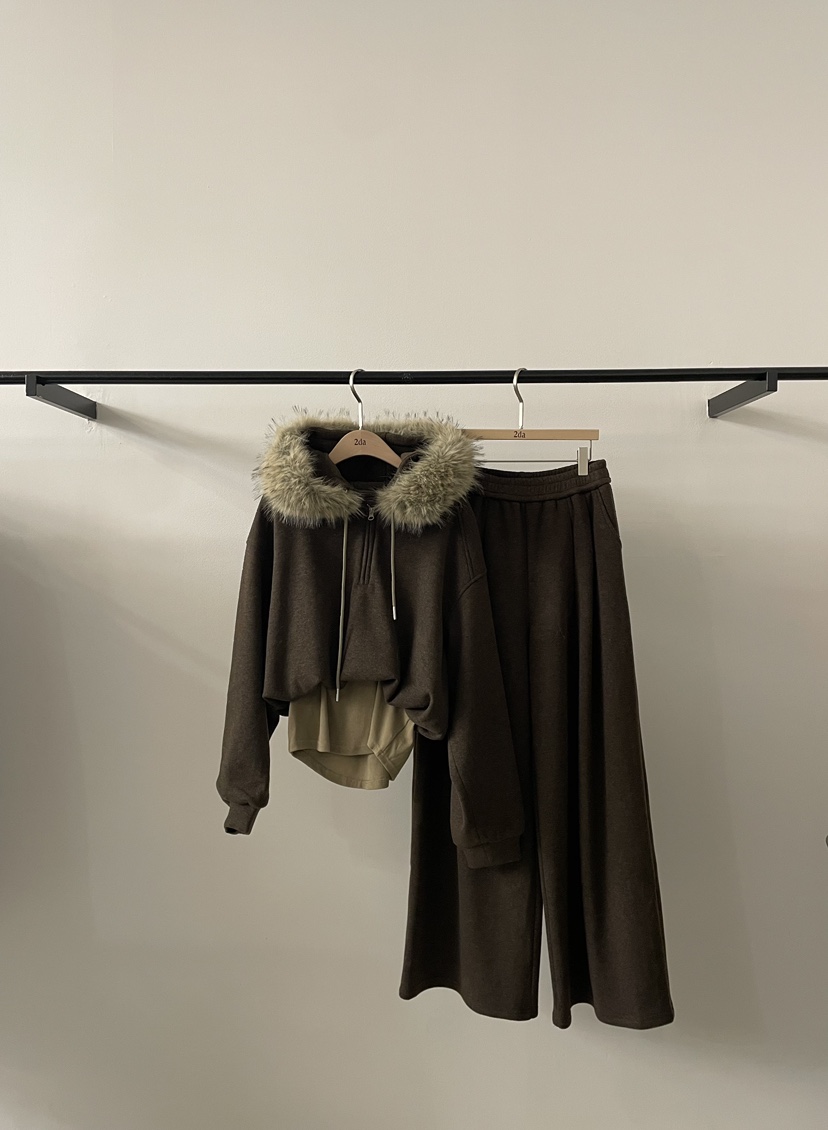 2DA/DARIMI-P韓國代購㊣女裝新款熱賣套裝毛領可拆可拆卸套裝2DA/DARIMI-P套裝圖色1