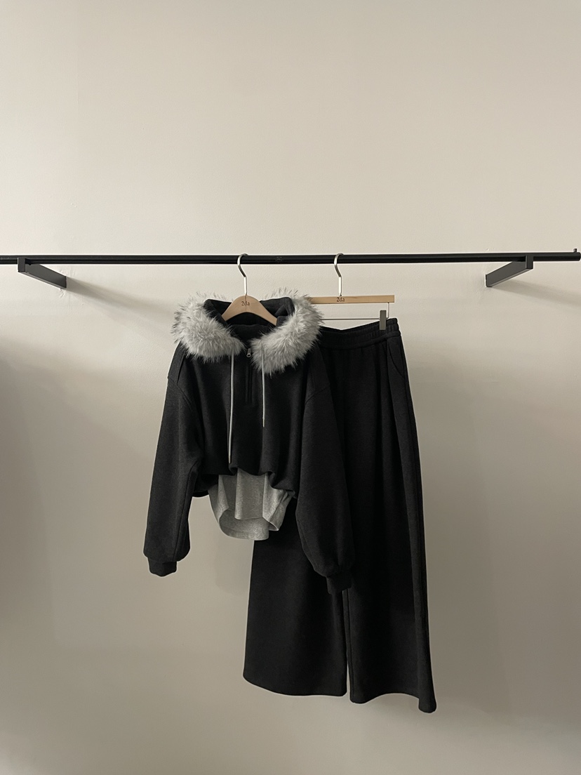 2DA/DARIMI-P韓國代購㊣女裝新款熱賣套裝毛領可拆可拆卸套裝2DA/DARIMI-P套裝圖色3