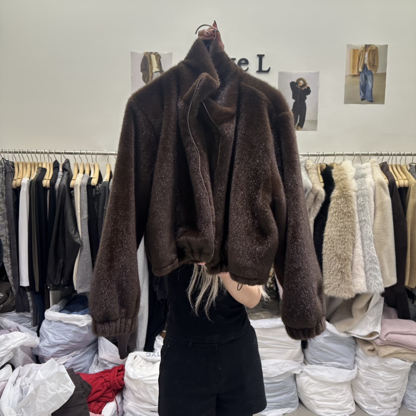VIVEL東大門㊣實拍女士新款25秋冬推薦熱賣職業時尚夾克貂皮VIVEL夾克圖色2