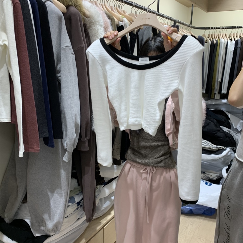 MEMOIRE東大門㊣直郵女裝新款熱賣25秋冬職業推薦時尚長袖T恤MEMOIRE長袖T恤圖色1