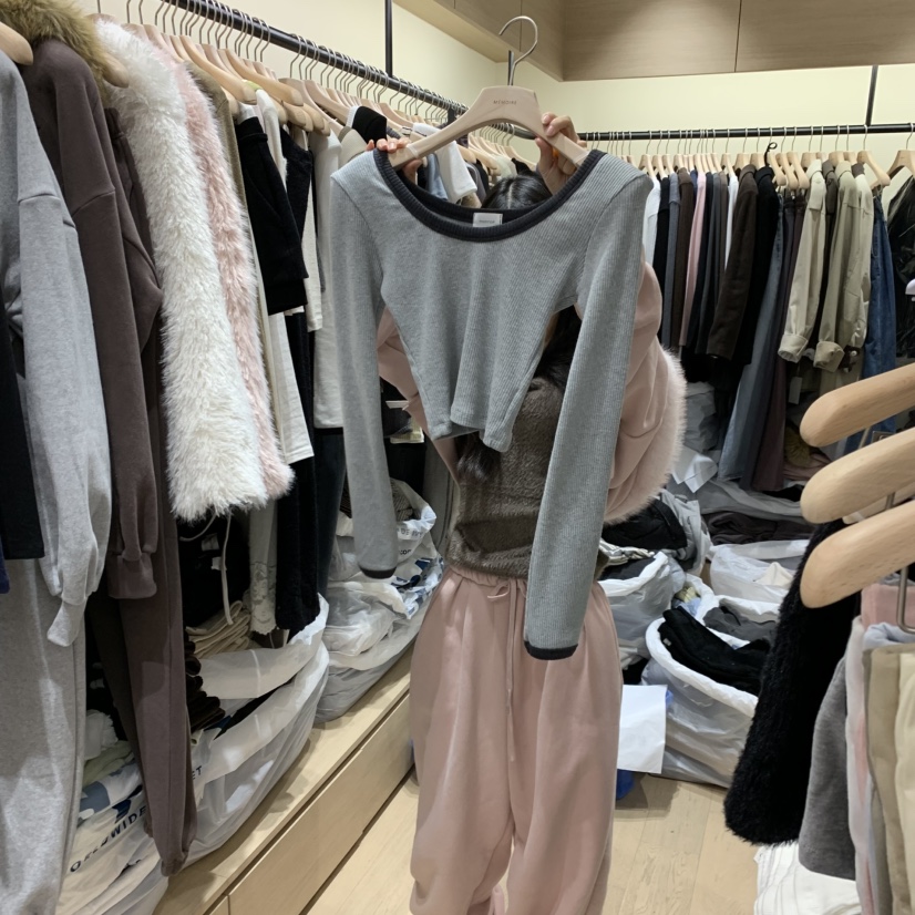 MEMOIRE東大門㊣直郵女裝新款熱賣25秋冬職業推薦時尚長袖T恤MEMOIRE長袖T恤圖色2